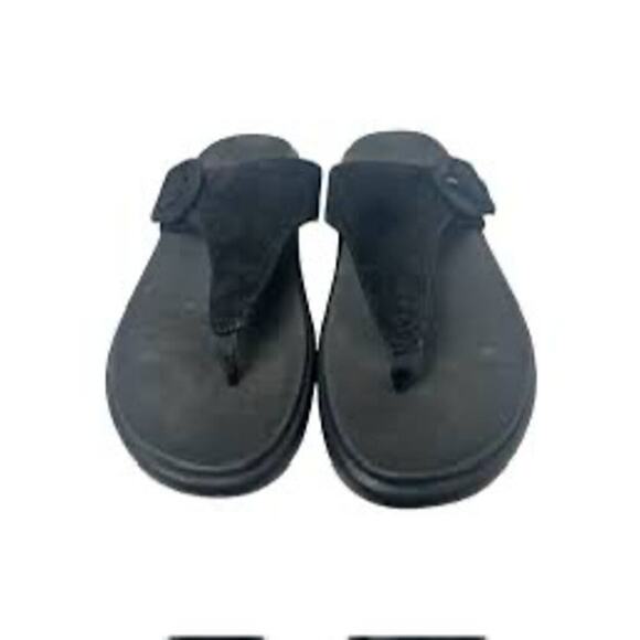 Vionic Activate RX Platform Sandal Black Suede Flip Flop TStrap Cushion Size 7.5 - Picture 2 of 7